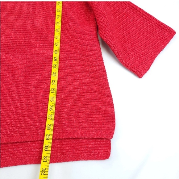 Old Navy Chunky Hooded Tunic Sweater Pull Over Women XL Red bell sleeve - Picture 8 of 15